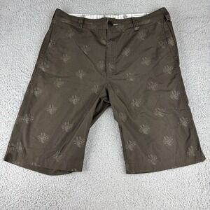 Billabong Shorts Mens Size 34 Crest All Over Print Brown Embroidered Skate Y2k‎